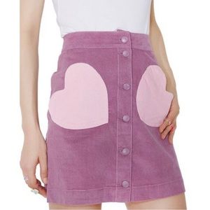Lazy Oaf Pink Pocket Purple Skirt Medim